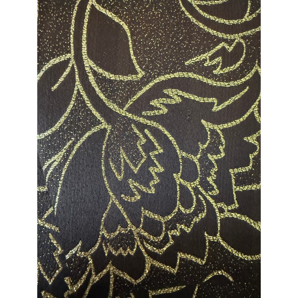 Terramina Brown Material Gold Metallic Embroidery Floral Pattern Envelope Purse - Picture 7 of 9
